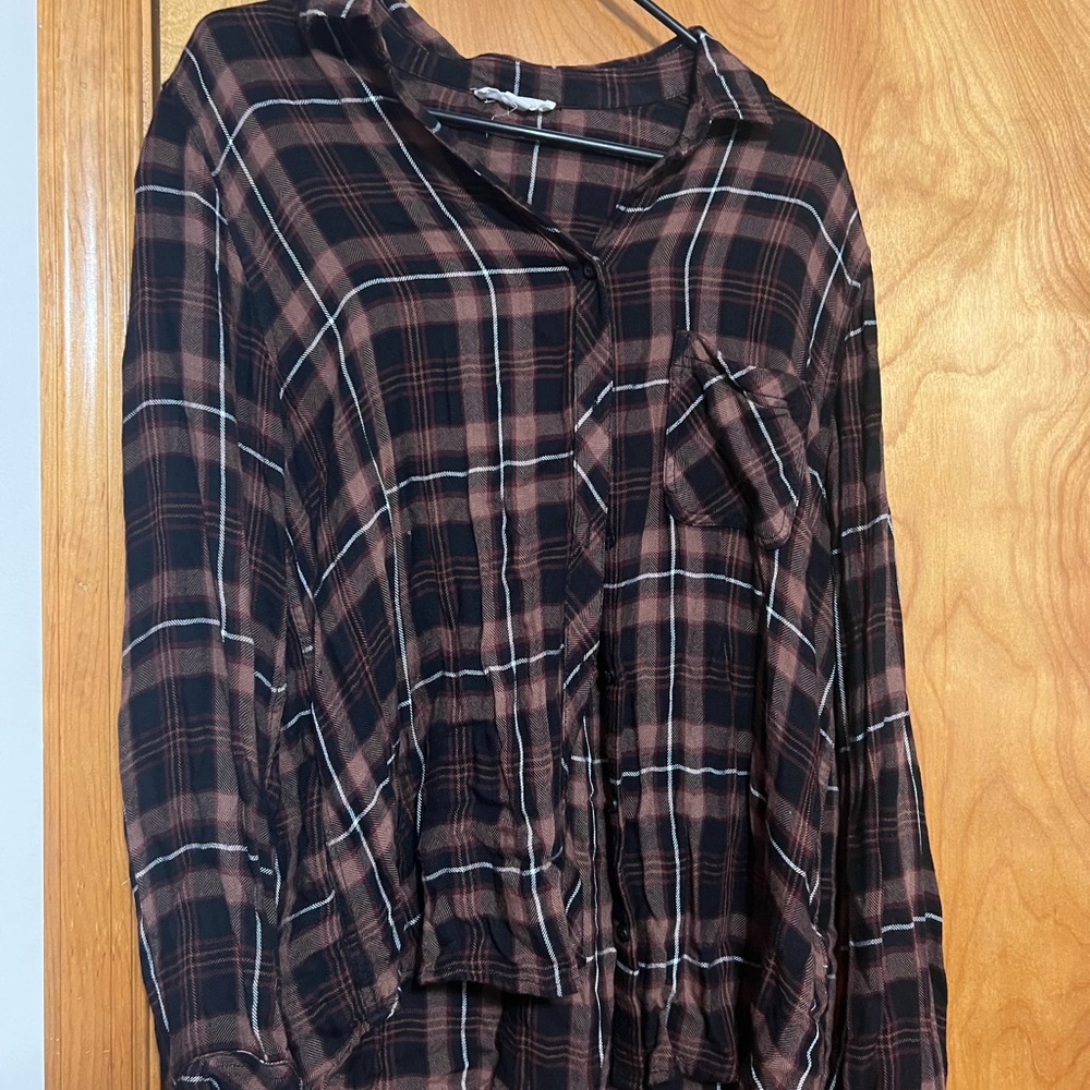 Plaid Button-Up Shirt